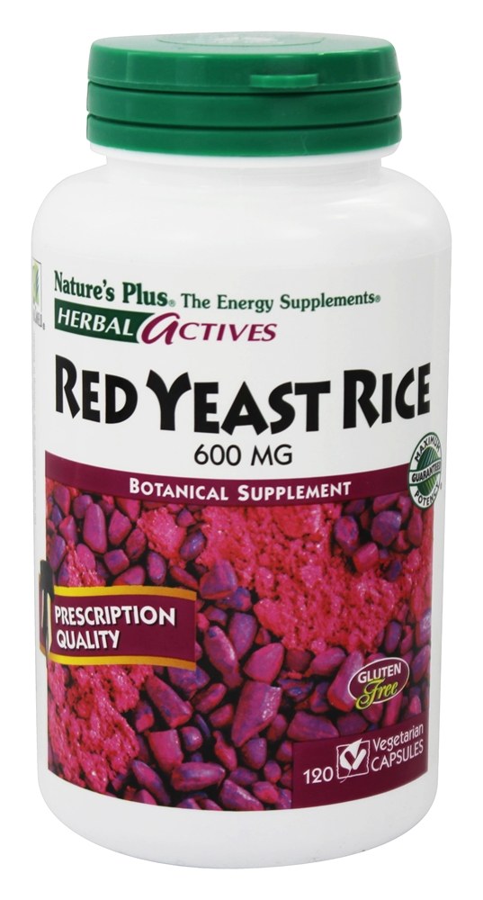 Natures Plus - Herbal Actives Red Yeast Rice 600 mg. - 120 Vegetarian Capsules