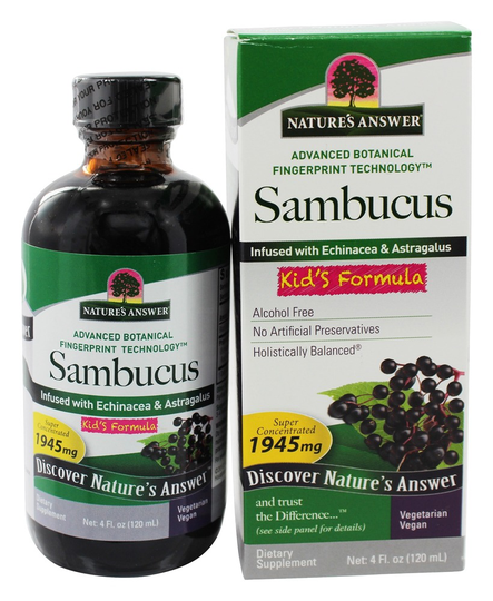 Nature's Answer - Sambucus Black Elder Berry Extract Kids Formula - 4 fl. oz.
