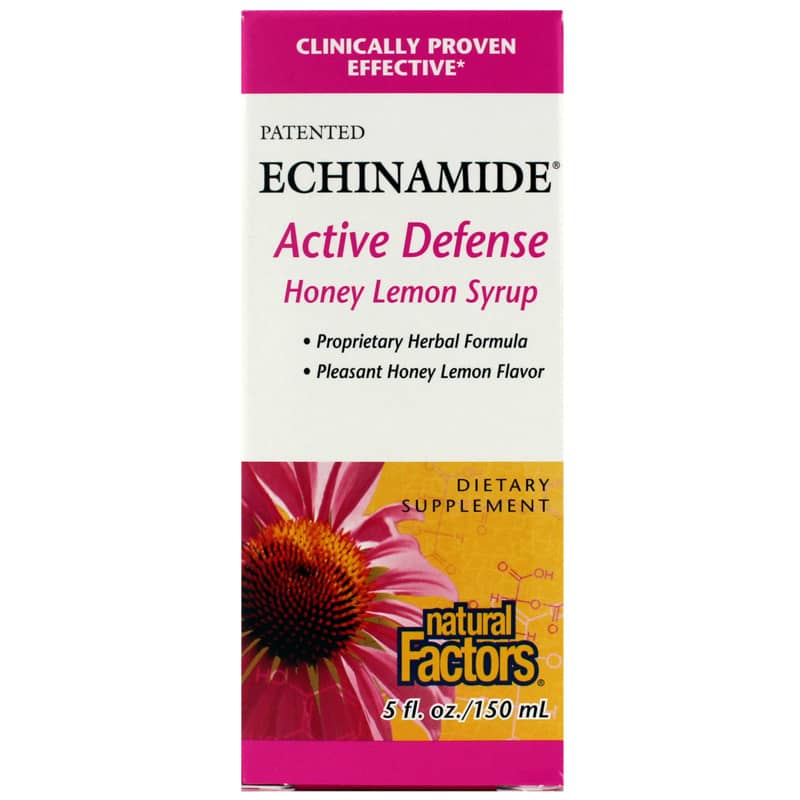 Natural Factors Echinamide Active Defense Honey Lemon Syrup 5 Oz