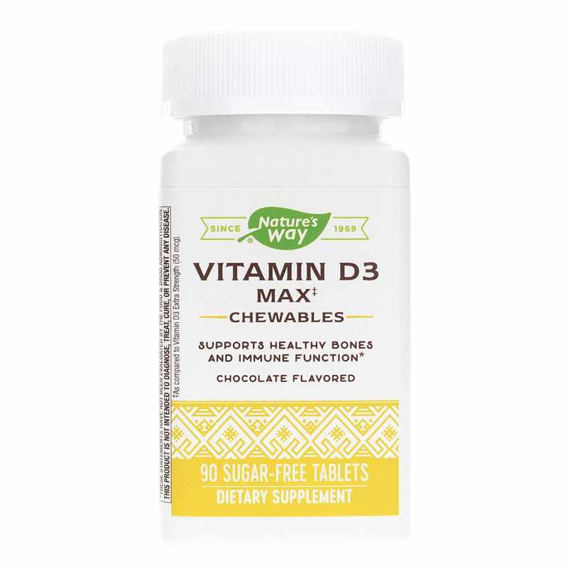 Natures Way Vitamin D3 Max Chewables Chocolate 90 Tablets