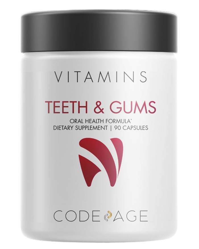 Codeage - Teeth & Gums Vitamins - Bone Strength Oral Probiotic Supplement - 90 Capsules