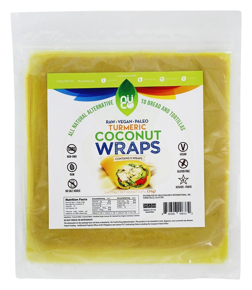 NUCO - Coconut Wraps Turmeric - 5 Count