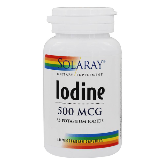 Solaray - Iodine Potassium Iodide 500 mcg. - 30 Vegetarian Capsules