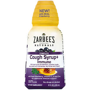 Complete Cough Syrup + Immune with Dark Honey & Elderberry - Natural Berry (8 Ounces)