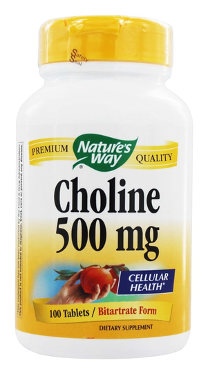 Nature's Way - Choline 500 mg. - 100 Tablets