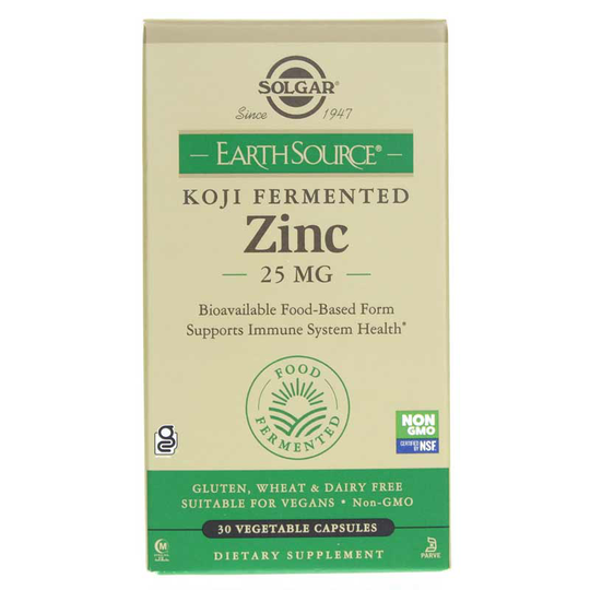 Solgar Koji Fermented Zinc 25 Mg, 30 Veg Capsules