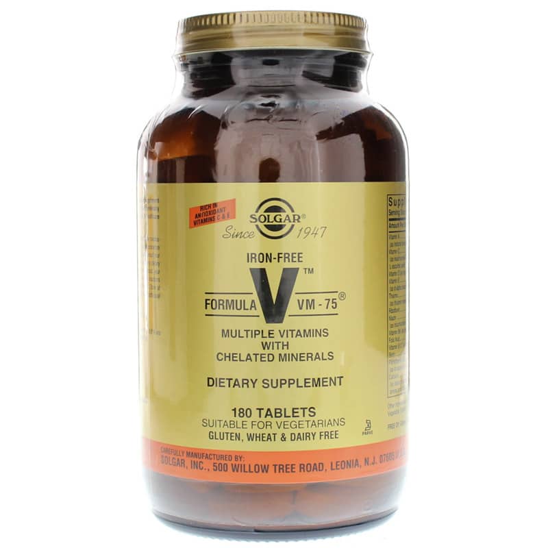 Solgar Formula Vm-75 Iron Free 180 Tablets