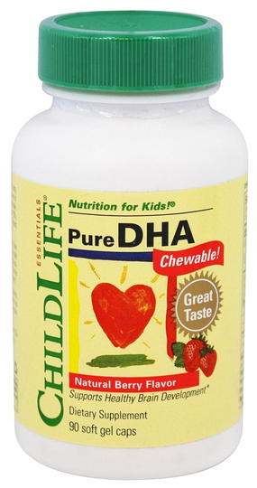 Child Life Essentials - Pure DHA Chewable Berry 250 mg. - 90 Softgels