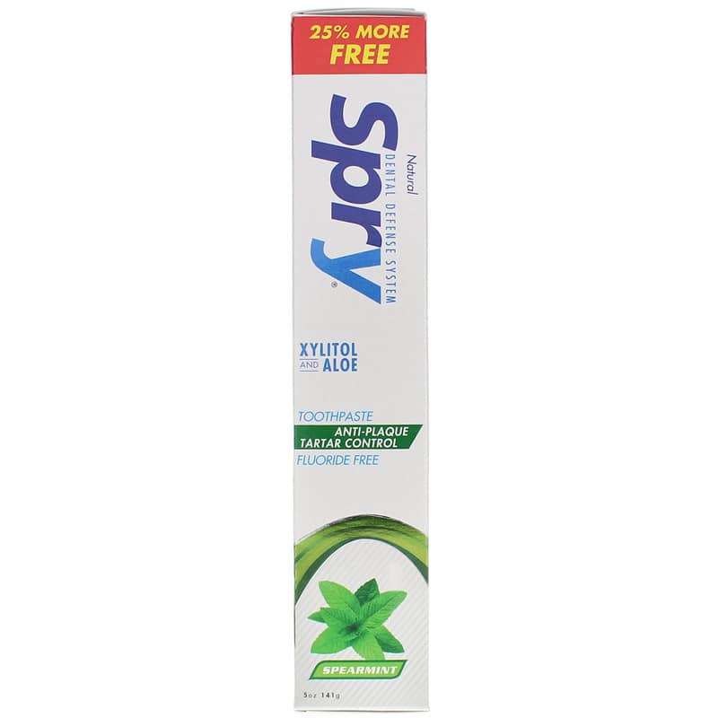 Xlear Spry Xylitol Toothpaste Fluoride Free Spearmint 5 Oz