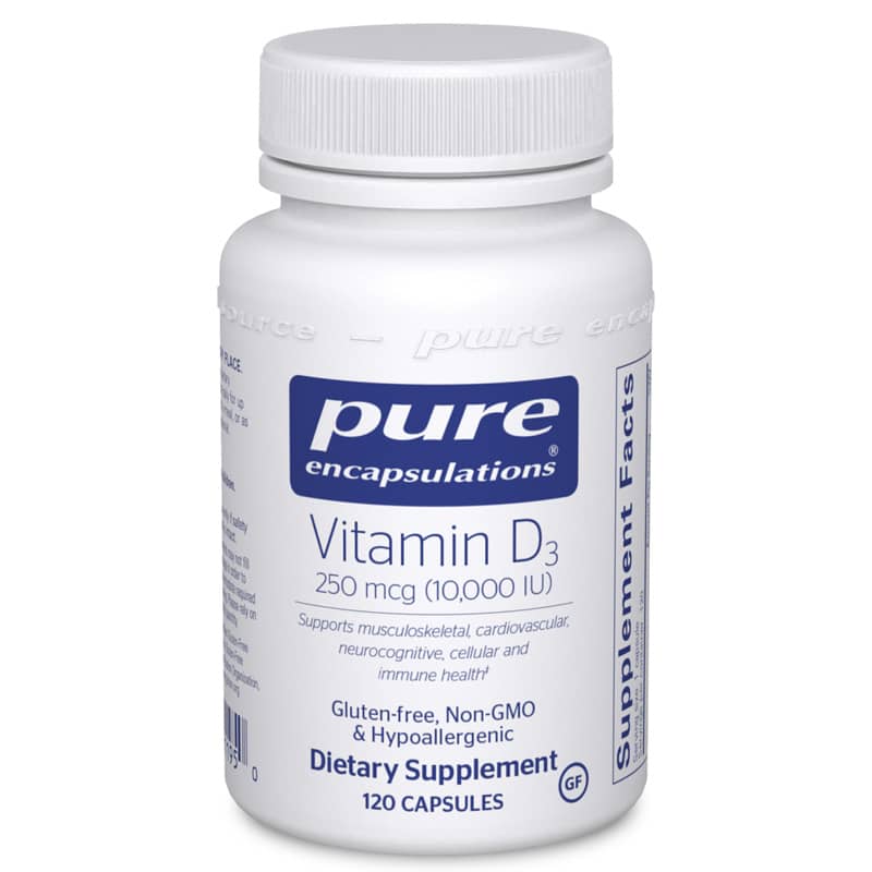 Pure Encapsulations Vitamin D3 10,000 IU 120 Capsules