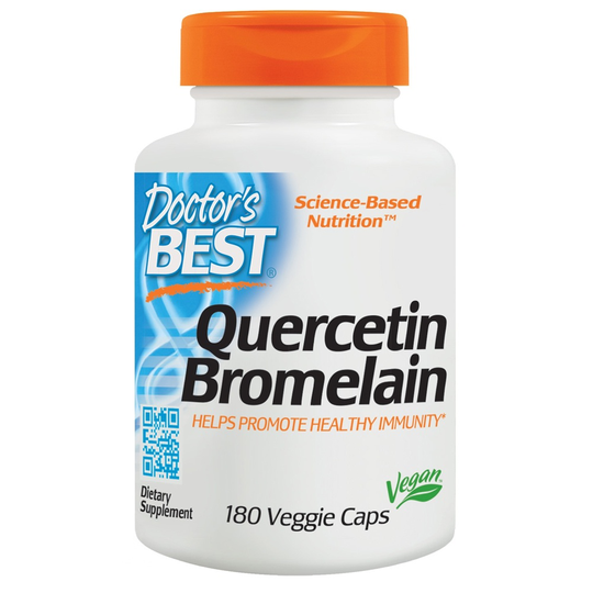 Doctor's Best - Quercetin Bromelain Vegan Circulatory Support - 180 Vegetarian Capsules