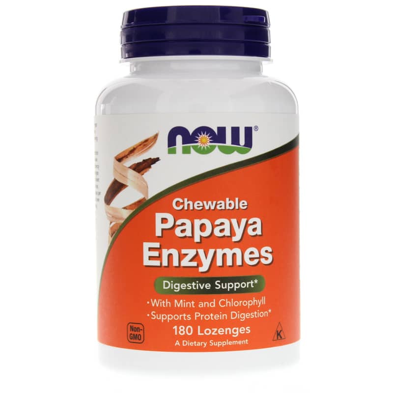 NOW Foods Papaya Enzymes Chewable 180 Lozenges