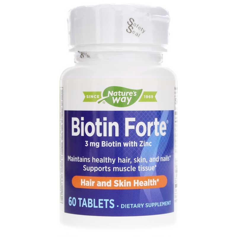 Natures Way Biotin Forte with Zinc 60 Tablets