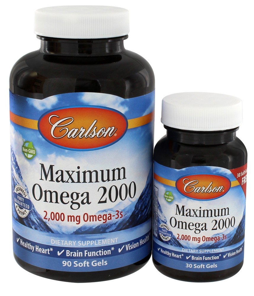 Carlson Labs - Maximum Omega 2000 - 90 30 Softgels - 2 Pack