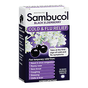 Sambucol Black Elderberry Cold & Flu Relief - Homeopathic (30 Tablets)