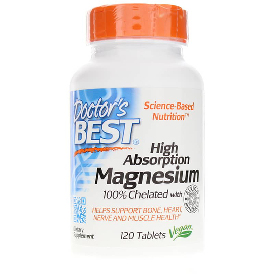 Doctors Best High Absorption Chelated Magnesium 120 Tablets