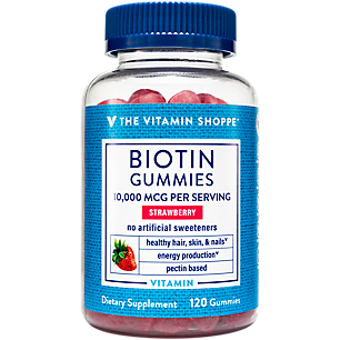 Biotin Gummies - Supports Hair, Skin & Nails - 10,000 MCG per Serving - Strawberry (120 Gummies)