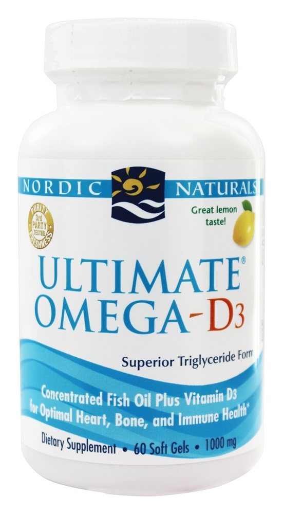 Nordic Naturals - Ultimate Omega-D3 Superior Triglyceride Form Lemon - 60 Softgels