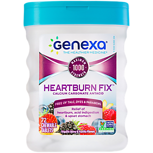 Heartburn Fix - Calcium Carbonate Antacid - Organic Berry & Vanilla (72 Chewable Tablets)