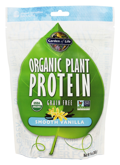 Garden of Life - Organic Plant Protein Grain Free Smooth Vanilla - 9 oz.