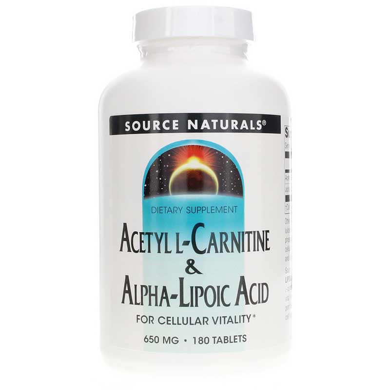 Source Naturals Acetyl L-Carnitine & Alpha-Lipoic Acid 650 Mg 180 Tablets