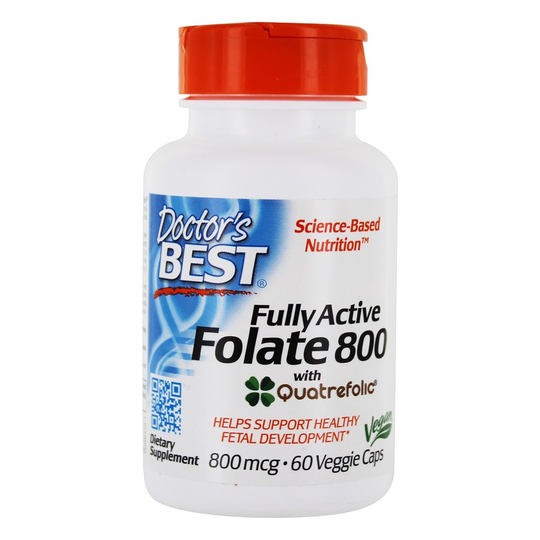 Doctor's Best - Fully Active Folate with Quatrefolic 800 mcg. - 60 Vegetable Capsule(s)