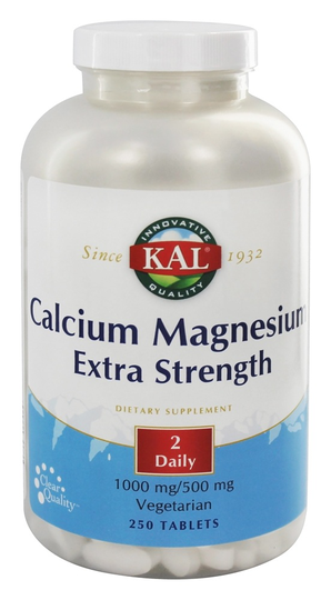 Kal - Calcium Magnesium Extra Strength 1000mg/500mg - 250 Tablets