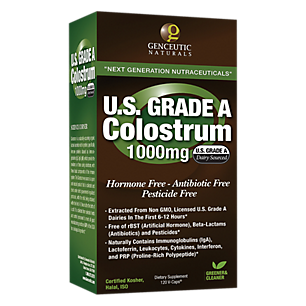 U.S. Grade A Colostrum - Hormone, Antibiotic & Pesticide Free - 1,000 MG (120 Vegetarian Capsules)