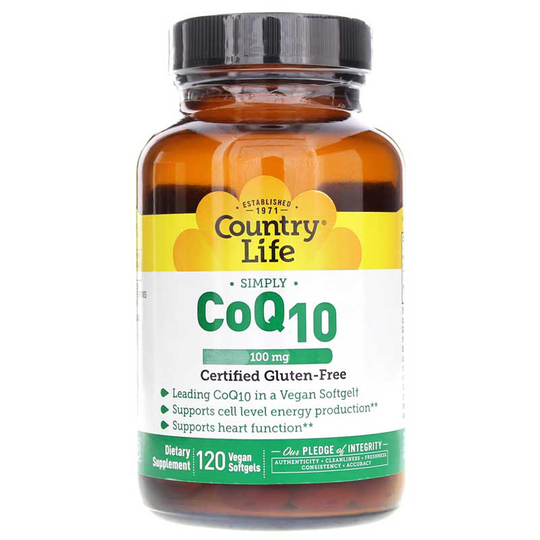 Country Life CoQ10 100 Mg 60 Vegan Softgels