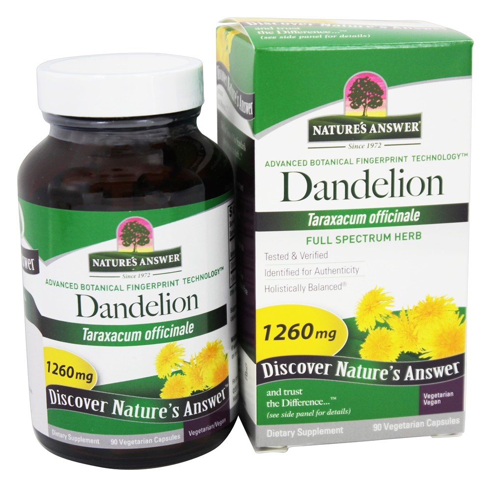 Nature's Answer - Dandelion Root Single Herb Extract - 90 Vegetarian Capsules