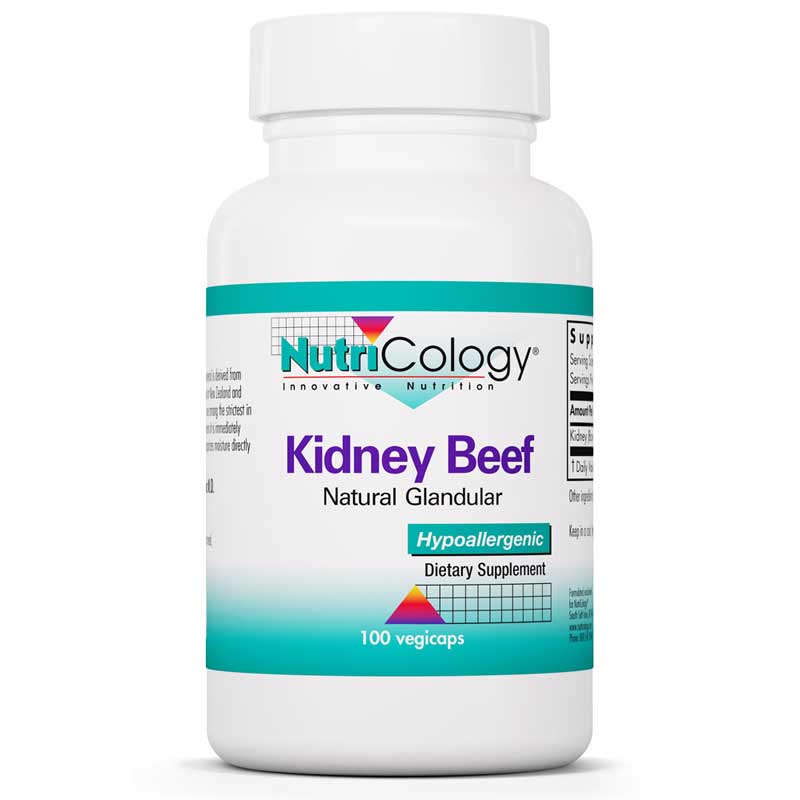 Nutricology Kidney Beef Natural Glandular 100 Veg Capsules