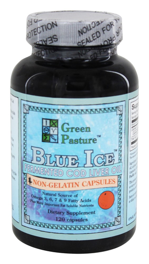 Green Pasture Products - Blue Ice Fermented Cod Liver Oil Orange - 120 Capsules