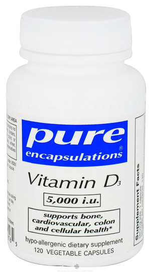Pure Encapsulations - Vitamin D3 5000 IU - 120 Vegetarian Capsules