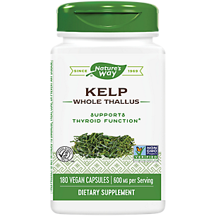 Kelp Whole Thallus - Supports Thyroid Function - 600 MG (180 Vegan Capsules)