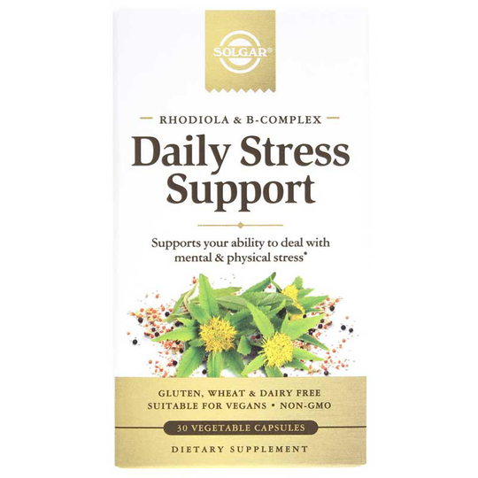 Solgar Daily Stress Support with Rhodiola & B-Complex, 30 Veg Capsules