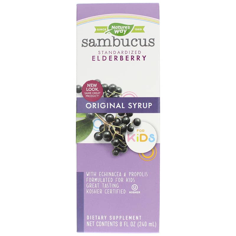 Natures Way Sambucus Elderberry for Kids Original Syrup 8 Oz
