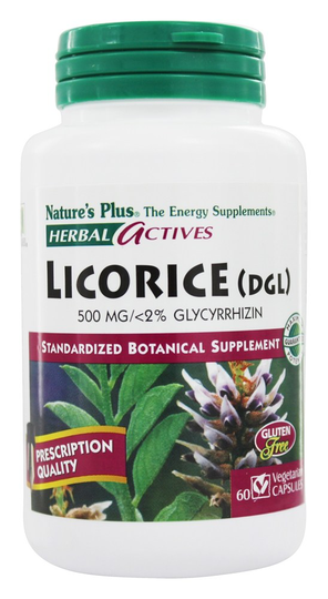 Natures Plus - Herbal Actives Licorice (DGL) 500 mg. - 60 Vegetarian Capsules
