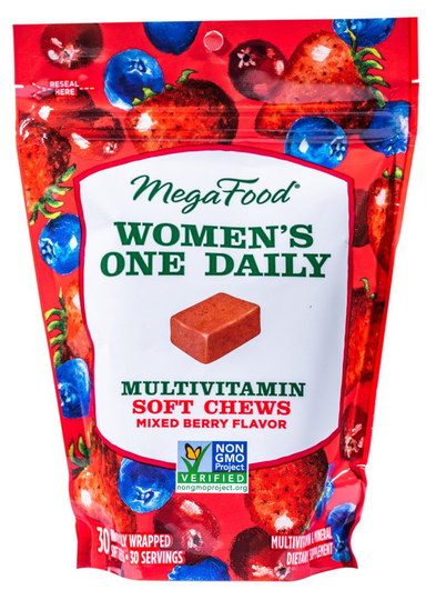 MegaFood - Women's One Daily Multivitamin Soft Chews Mixed Berry - 30 Soft Chews