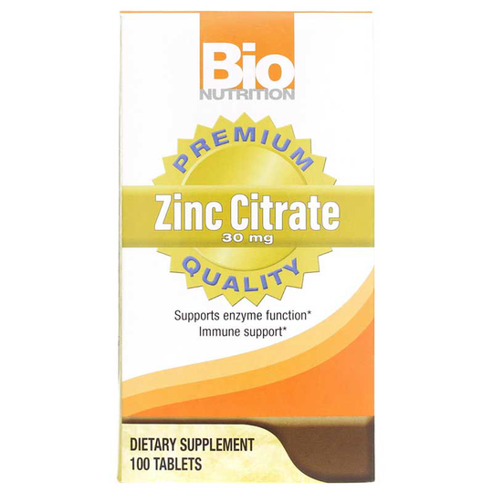 Bio Nutrition Zinc Citrate 30 Mg 100 Tablets