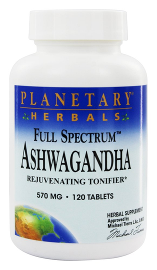 Planetary Herbals - Ashwagandha (Winter Cherry) Full Spectrum 570 mg. - 120 Tablets Formerly Planetary Formulas