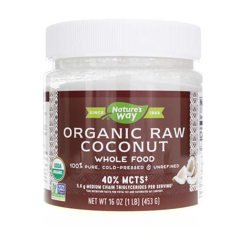 Natures Way Raw Coconut Whole Food Organic 16 Oz
