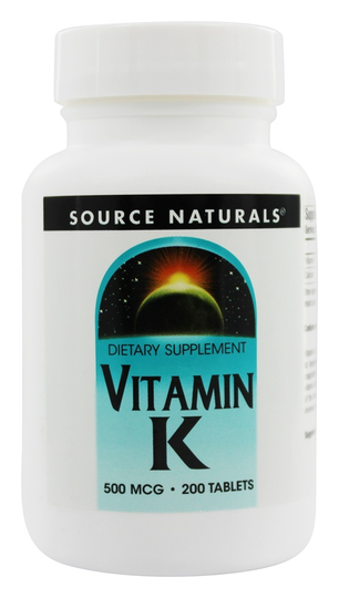 Source Naturals - Vitamin K 500 mcg. - 200 Tablets