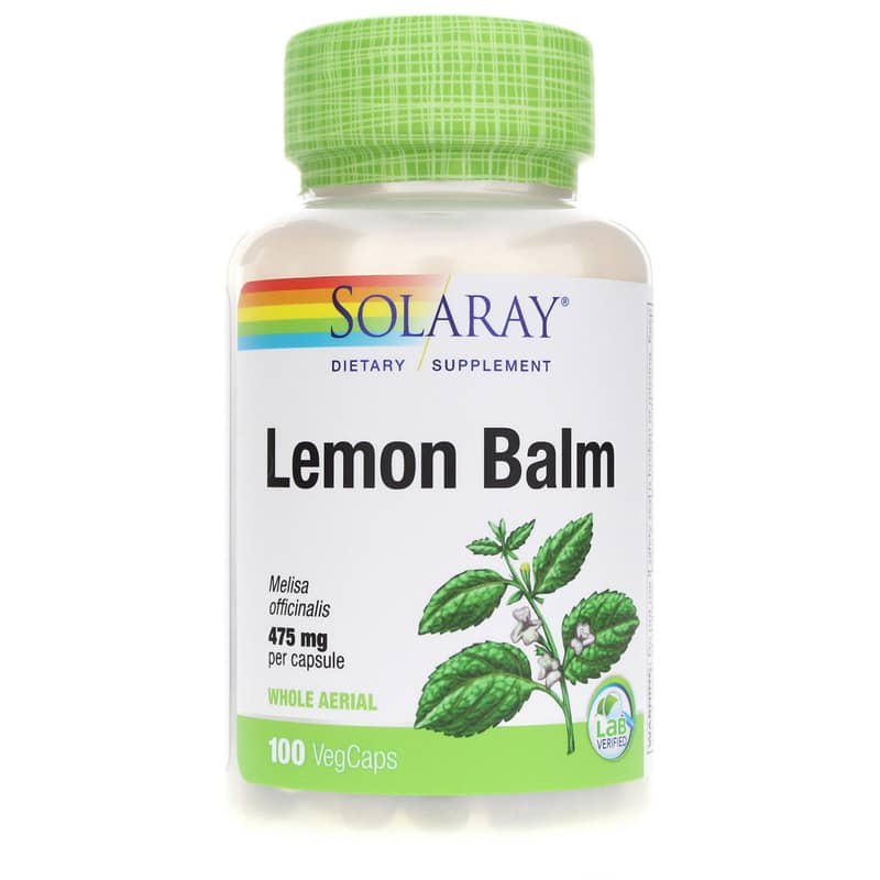 Solaray Lemon Balm 475 Mg 100 Veg Capsules