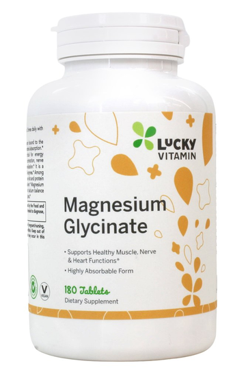 LuckyVitamin - Magnesium Glycinate Nervous System Support 200 mg. - 180 Tablets