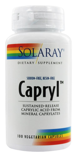Solaray - Capryl Sodium-Free Resin-Free - 100 Vegetarian Capsules
