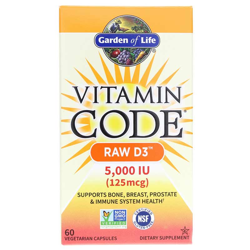 Garden of Life Vitamin Code Raw D3 5000 IU (125mcg) 60 Capsules