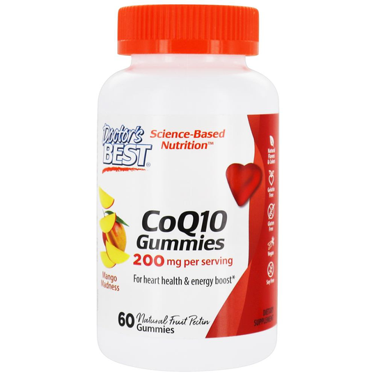 Doctor's Best - CoQ10 Heart Health & Energy Boost Mango Madness 200 mg. - 60 Gummies