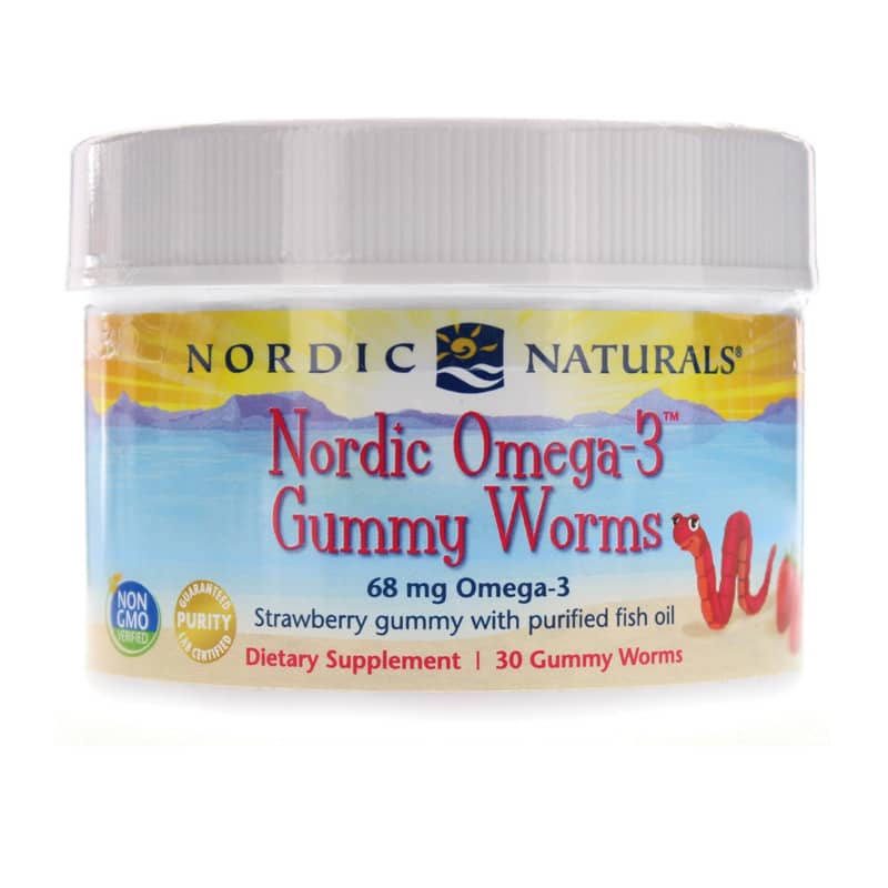 Nordic Naturals Nordic Omega-3 Gummy Worms Strawberry 30 Gummies