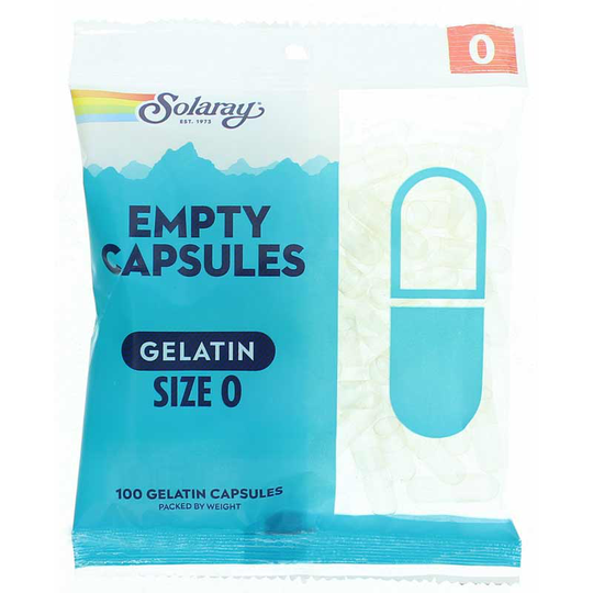 Solaray Empty Gelatin Capsules, Size 0 100 Capsules