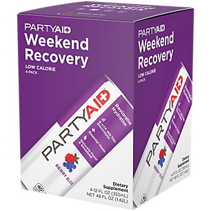PartyAid Restore Daily Blend Drink with Turmeric, B Complex, Biotin, Vitamin C (4 Drinks, 12 fl. oz. each.)